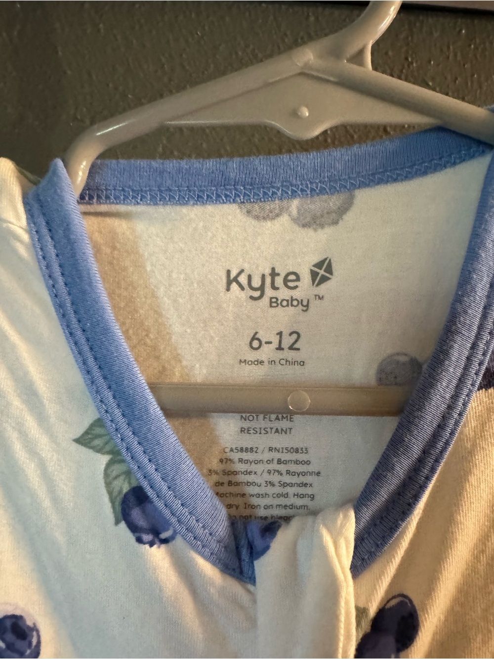 Kyte BABY Zippered Footie in Blueberry - Picture 2 of 4